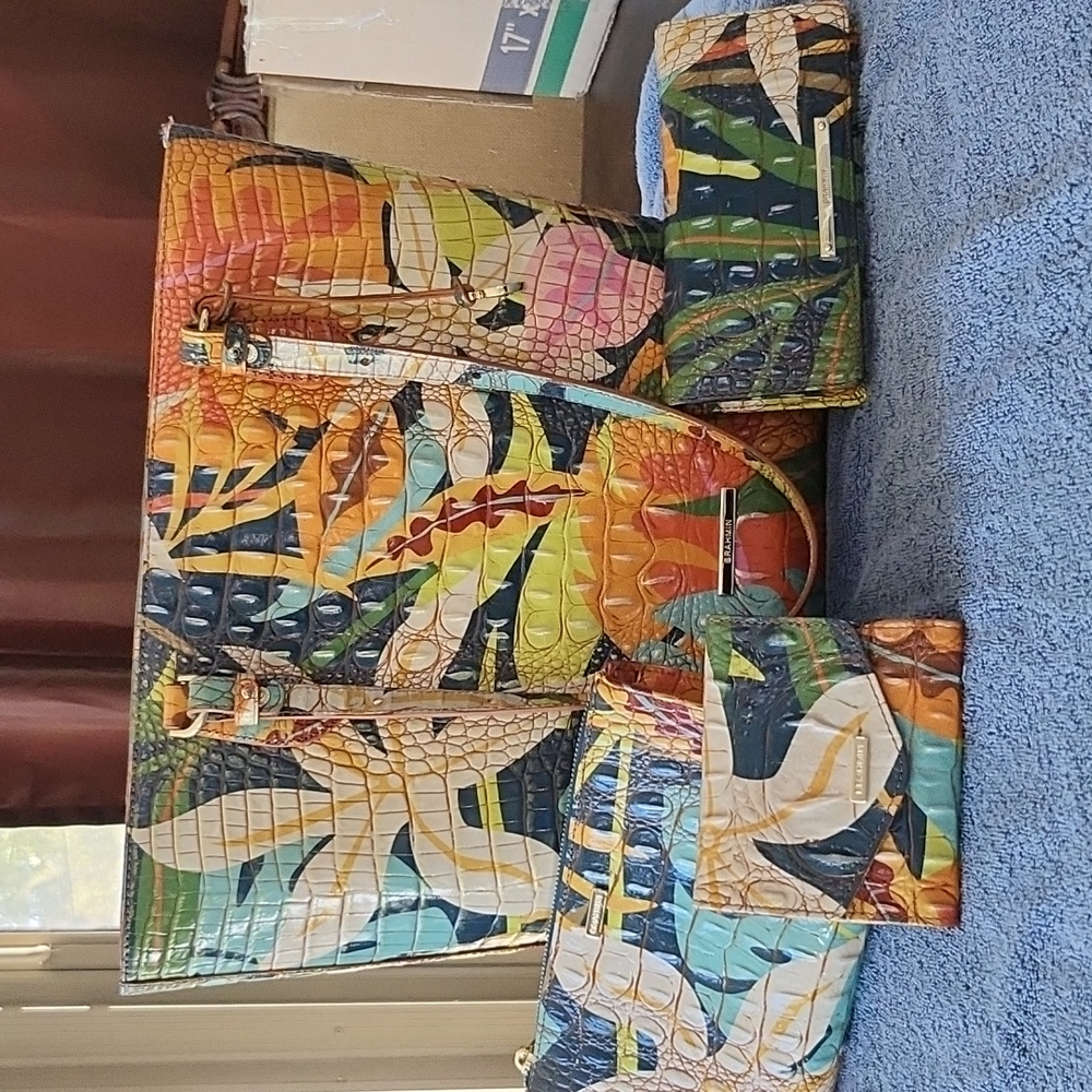 Brahmin Ellen Retro Jungle Handbag,Ady Wallet, Small Veronica Wallet and Daisey!